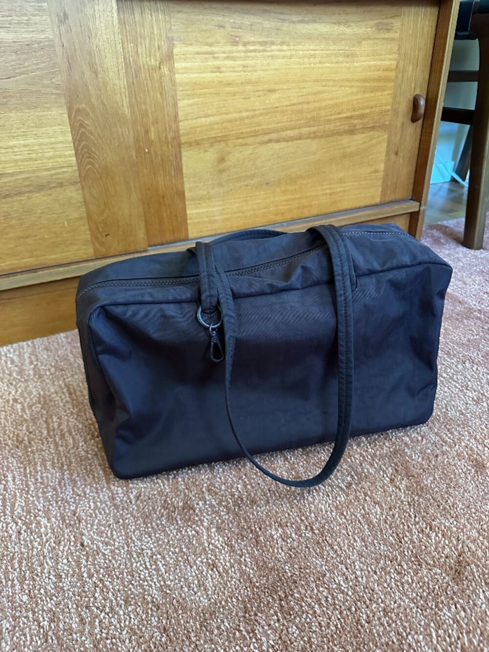 BAGGU Nylon Bowler Bag in Chocolate Plum - Picture 9 of 9